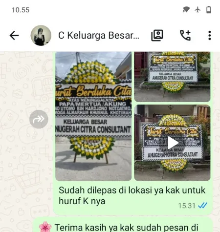 Pengiriman Papan Bunga Duka Bulusan Karangdowo
